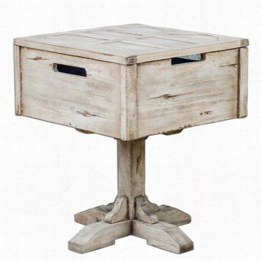 Uttermost 25595 Denham Wooden Accent Table In Aged White