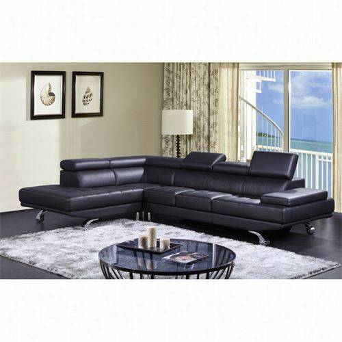 Vig Furniture Vgknk8472 Div Ani Casa Modern Leather Sectional Sofa In Black