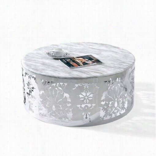 V Ig Furniture Vglecf132 Modrest Maragret Marble Top Coffee Table In White