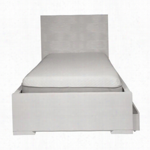 Whiteline Modernl Iving Bt1185t-wht Wave High Gloss White Twin Trundle Bed
