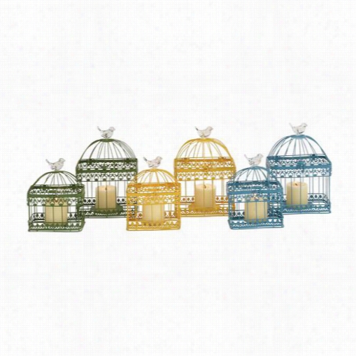 Woodland Imports 55272 The Intricate Metal Big Cages 3 Assorted - Set Of 2