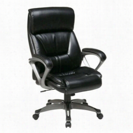 Worksmart Ech89307-ec3 Executive Eco Leahee Rchair With Padded Arms An D Titanuim Coated Plebeian