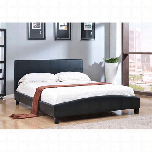 Abbyson Living K-14b-b069-blk-qu Caroline Queen Back Lea Ther Platform Bed