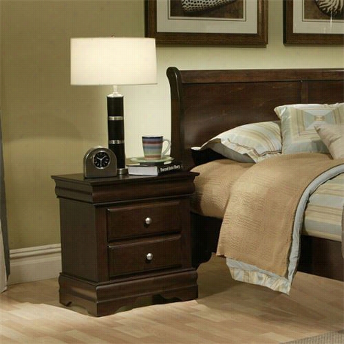 Alpine Furniture 3202 Chesapeake 2 Drawers Nightstand In Csppuccino