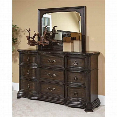 American Drew 410-020-410-130 Casaloone Rectangular Mirror And Drawer Dresser In Espressso