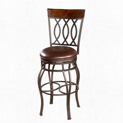 Americna Heritage 130714pp-l32.2 Bellle Bar Height Chair In Bourbon