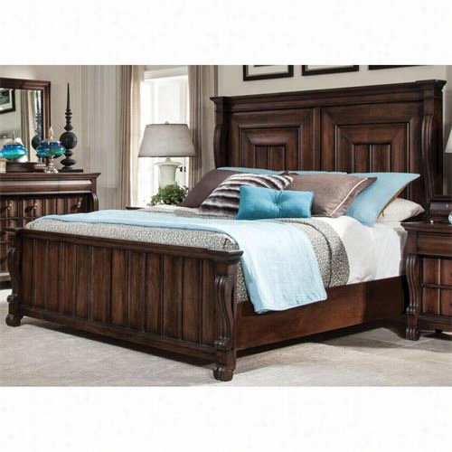 American Woodcrafters 8600-50pan High Society Queenn Array Bed In Walnut