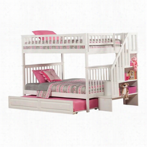 Atlantic Furniture Ab56832 Woodland Full More Than Full Staircase Bunk Bed In The Opinion Of Raisedd Panel Trundle