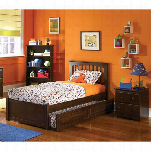 Atla Ntic Furniture Ap902201 Brooklyn Twin Platform Bed With Flat Panel Footboard And Riased Panel Trundle Bed