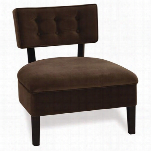 Avenue Six Cvs263-c12 Curves Button Chair In Chocolate Velvet