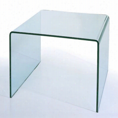Beverly Hills Furniture C26 Cataract Bent End Table In Glass