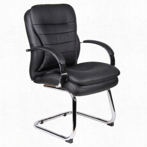 Boss Office Products B9229  Mid Back Caressoftplus Guest Chair With Chrome