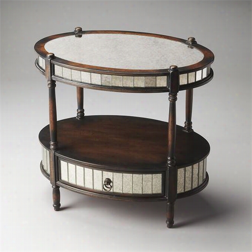 Butler 0822316 Artists' Origi Nals Barrington Oval Accent Table In Mirroredd Pecan