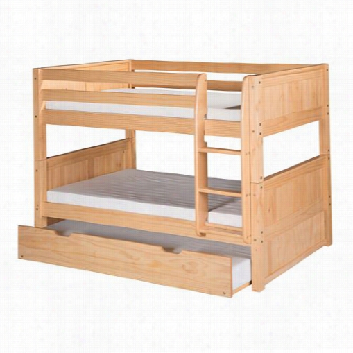 Camaflexi C2021-tr Twin Low Bbnuk Bed With Trujdle And Panel Headboard In Natural