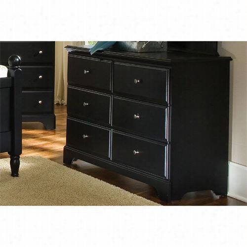 Carolina Furniture 435600 Mindight Double  6drawer Dresser In Black
