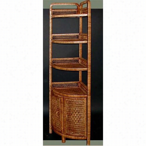 Chasco Designs 4120-a W Corner Fixed Shelf With 2-door In Antique Brown