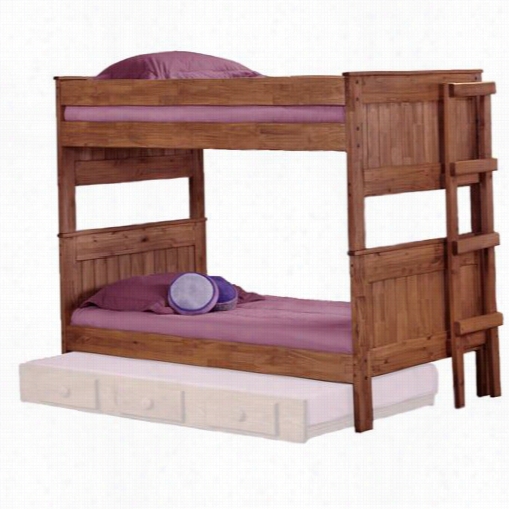 Chelsea Home Funriture 312003-450 Twin Over Twin Sackable Bunk Ed In Mahogany Disgrace