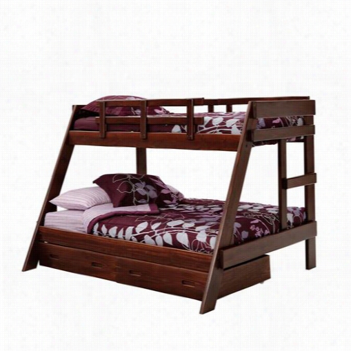Chelsea H Ome Furniture 3626503-s Twin / Full A Frame Bunk Bed With Underbed Storage In Dark