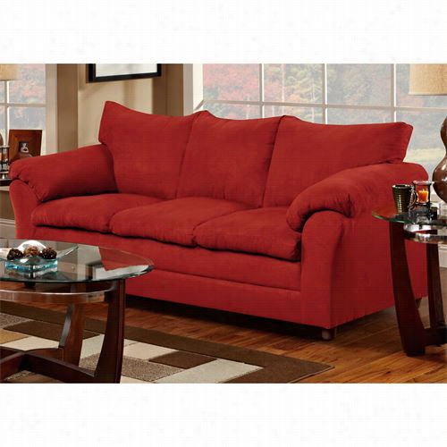 Chelsea Home Furniture47115 0-s-rr Gail Imcrofiber Sofa In Red