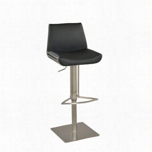 Chintalyi Mports 0854-as 17-1/3""w Pneumatic As Lift Adjustable Height Wivel Stool  In Brushed Stainless