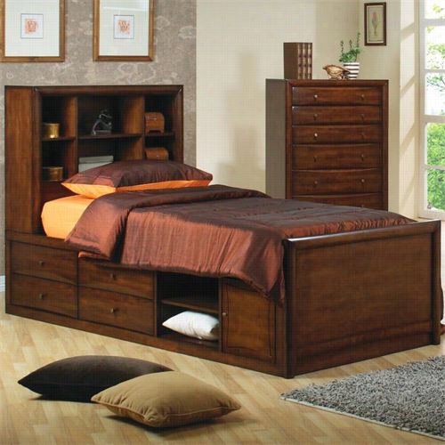 Coaster Furniture 400280t Hillafy And Scottsdale Twin Bookcase Bed With Underbed Storage In Walnut