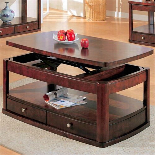Coaster Appendages 7000248 Evans Comtemporary Rectangular Lift Top Cocktail Index With  Storage