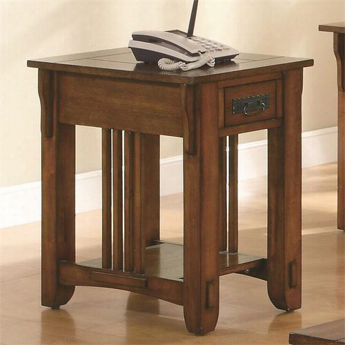 Coaster Furniture 702006 Drawer Side Slab In Warm Brown Oak With Shelf