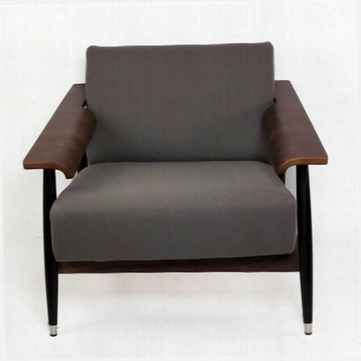 Control Brand Fec6219downey Lounge Chair In Grey / Wlanut / Black