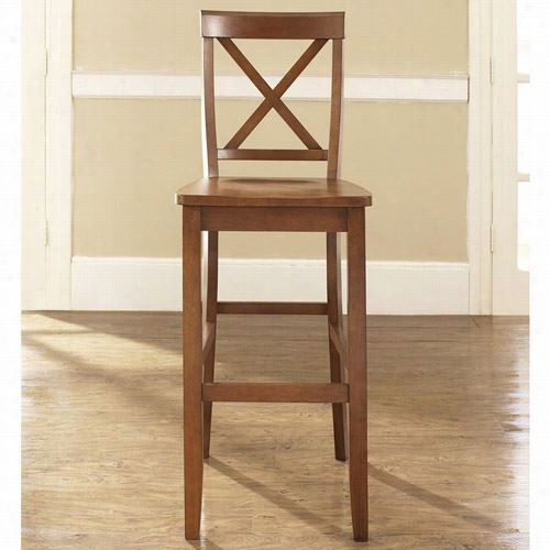 Crosley Furniture Cf500430-ch X Back Set Of 2 Bar Stools In Classic Cherry Finisn With 30 Inch Seat Height