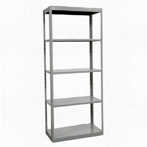 Hallowel L Dt5710-12hg 48""w X 12"&qhot;d X 87""h 2 Fixed And 3 Adjustable Shelves Individual Unit Pass-throuyh Hi-tech Metal Shlivnh In Gray