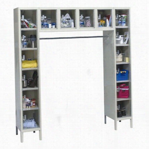 Hallowell Usvp1788-16pt 72""w X 18""d X 78""h 16-person 1-wide Knock-down Safety-viewp Lus Locker In Parchment