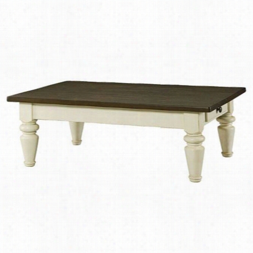 Hammary 34--910 Heatland 18"" Rectangular Cocktail Table In White/smoky Brown