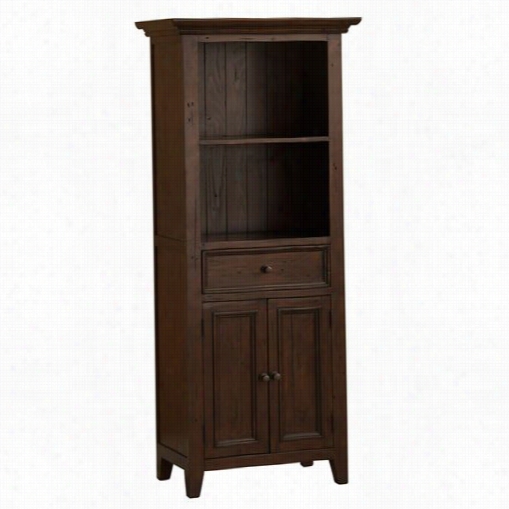 Hillsdale Furniture 4793-903w Tusca N Retreat Open Top Display Cabinet In Rustic Mahogany