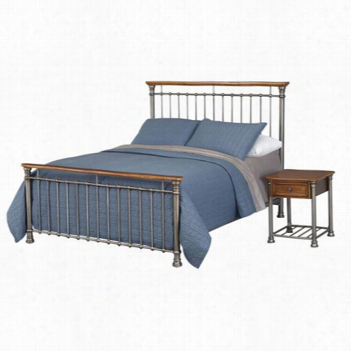 Home Styles 5061-6017 The Orleans Kin Bed Adn Night Stand In Vintage Caramel