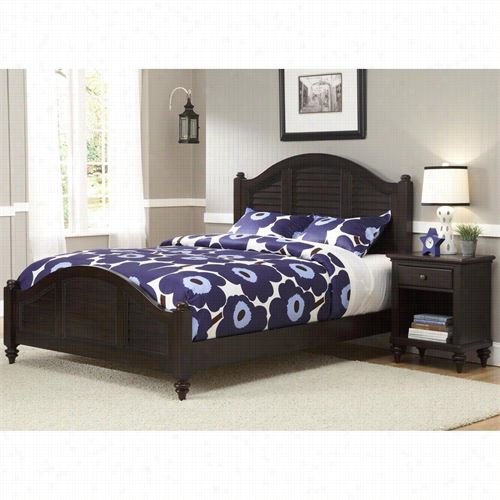 Home Styles 5542-5017 Bermuuda Queen Bed And Night Stand In Espreso