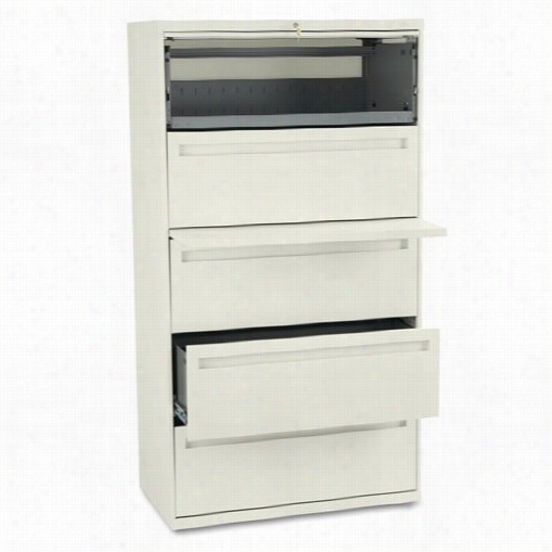 Hon Industries Hon7 85l 700 Series 5  Drawers Lateral File With Roll Ou T/postin G Shelf