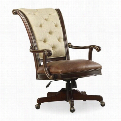 Hooksr Furnituure 5272-30220 Grand Palais Tilt Swivrl Chair N Dark Wood