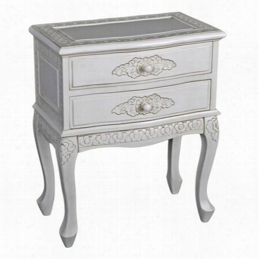 International Craavan 3964-aw Carved Wood Two Drawer Table