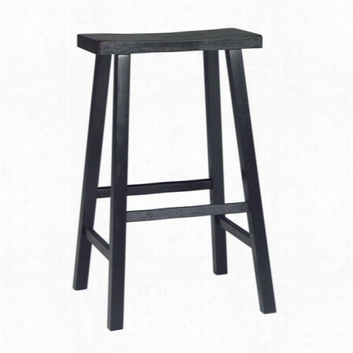 International Concepts 1s37-683 Dining Essentials 29"" Saddle Seat Stool In Black