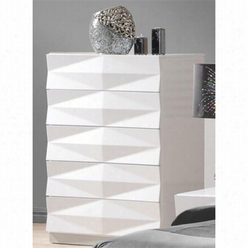 J&m Furniture 17688-c Verona Chest In White Lacquer