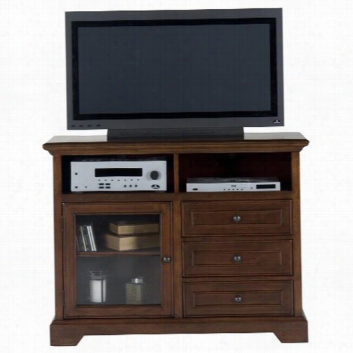 Jofran 42-9 Casual Brown 3 Drawer 2-shwlf 1 Door Tv Stand In Eeurekz Cherry