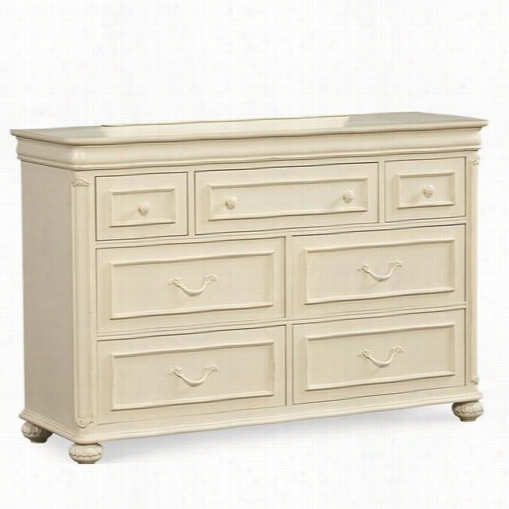 Legacy Greek  Furniture 3850-1100 Charlotte Dresseri N Antique White With Light Distressng