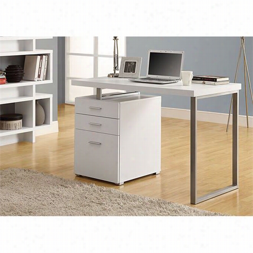 Monarch Specialties I7027 Hollow-core Left Or Right Facing 48""l Desk In White