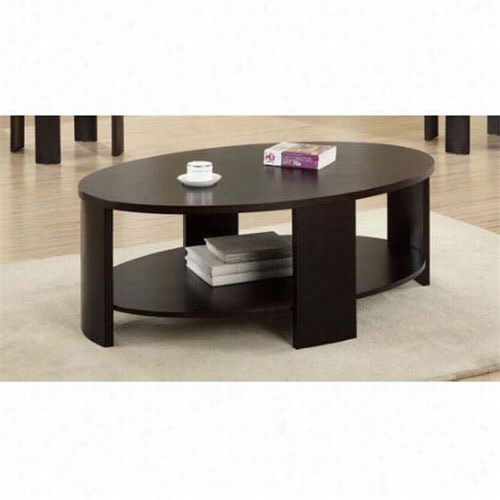 Monarch Specialties I7860c Cnotemporary Oval Cocktail Table