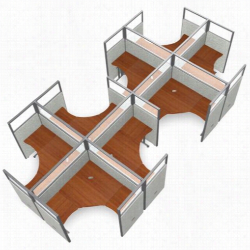 Ofm R2x4-6360-p Rize 63"" X 60&quuot;" 2x4 Worksttion Unit With Polycardbonate Panels