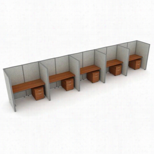 Ofm T1x5-6360-v Rize 633&quo T;" X 60"" 1x5 Privacy Station Unit With Vinyl Panels