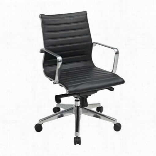 Osp Designs 74613lt Executive Mid-back Eco Leather C Hair In Black With Mid Pivot Knee Tilt Control
