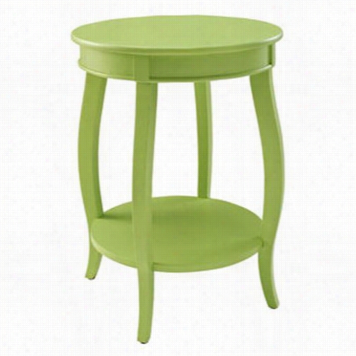 Powell Furniture 879-351 Circle Table With Shelf In Lime