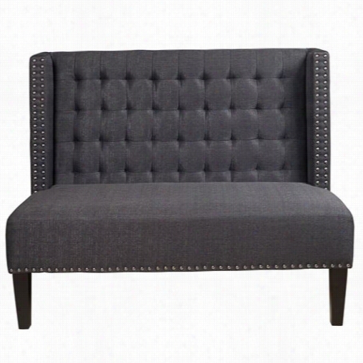 Pri Ds-2185-400 Banquette Upholstered Tuxedo Bench In Anthracite