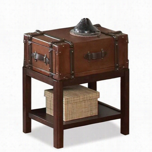 Riverside 3812 Latitudes Suitcase Chairide Table In Aged Cognaac Woood